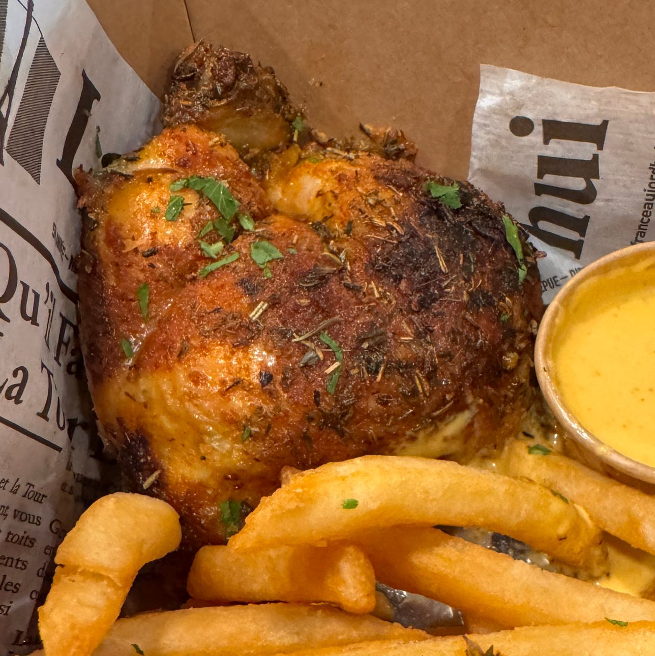 Quarter Leg & Tigh - Rotisserie Chicken Au Jus.