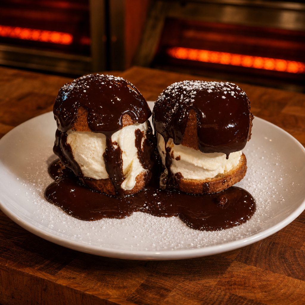 Profiteroles Au Chocolat.