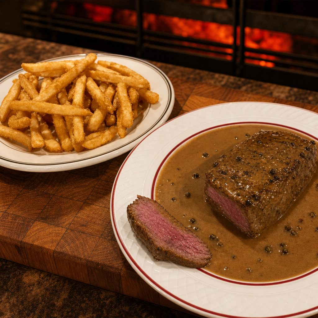 Steak Au Poivre.