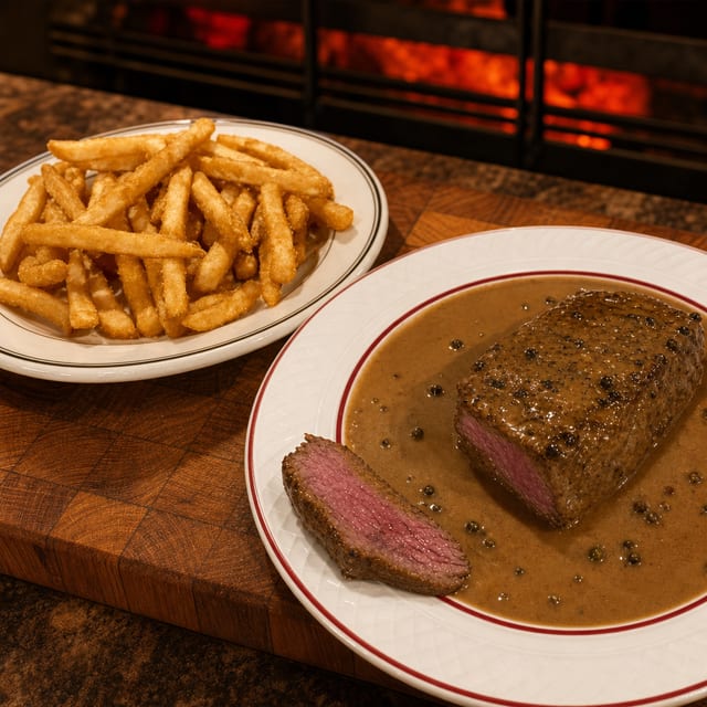 Steak Au Poivre.